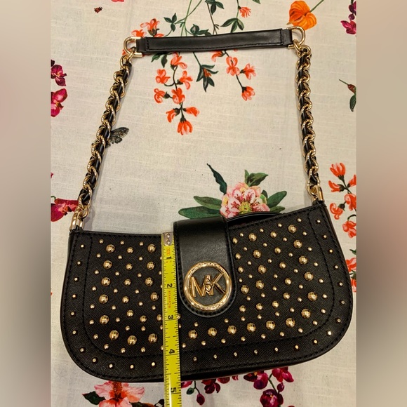 Michael Michael Kors Carmen Leather Pouchette Handbag - Picture 8 of 10